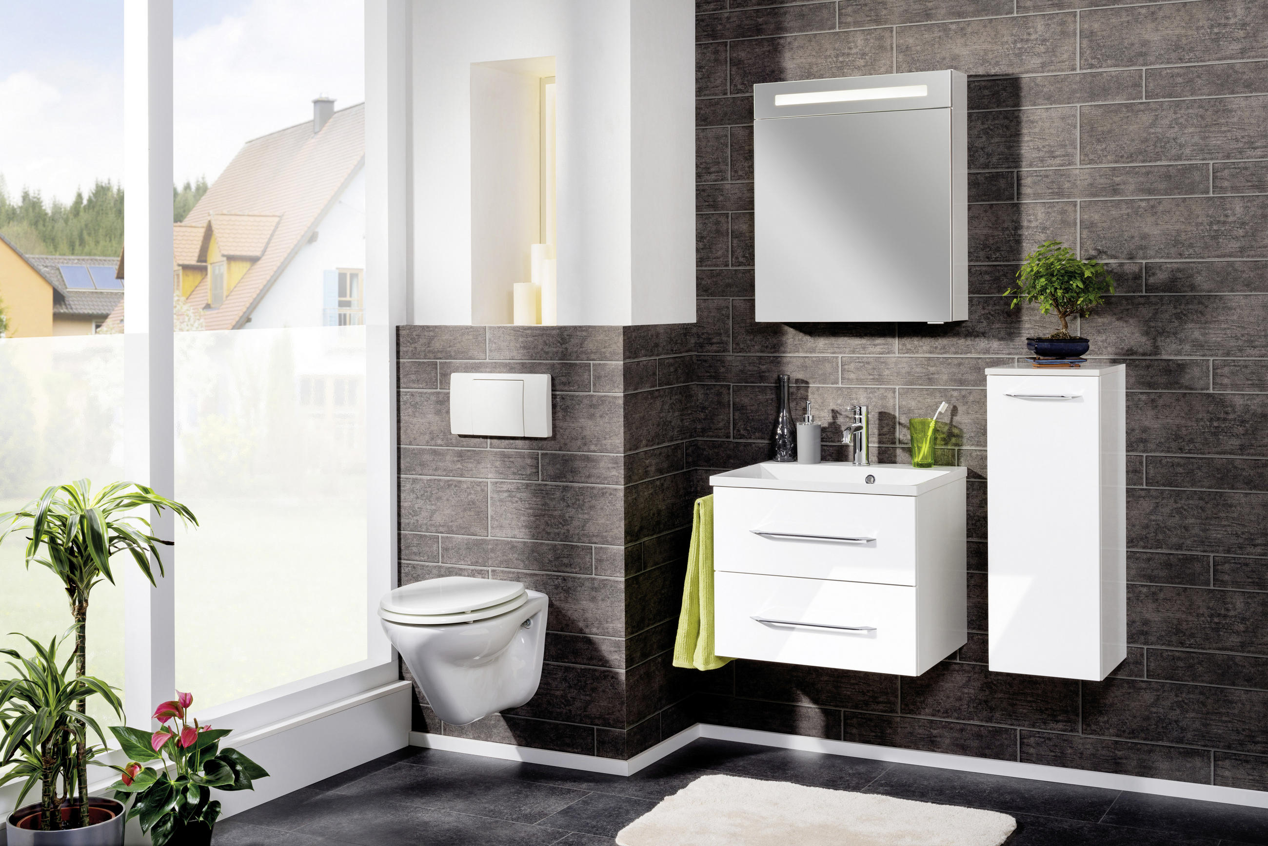 SPIEGELSCHRANK 60/71/16 cm  - Alufarben/Weiß, MODERN, Glas/Holzwerkstoff (60/71/16cm) - MID.YOU