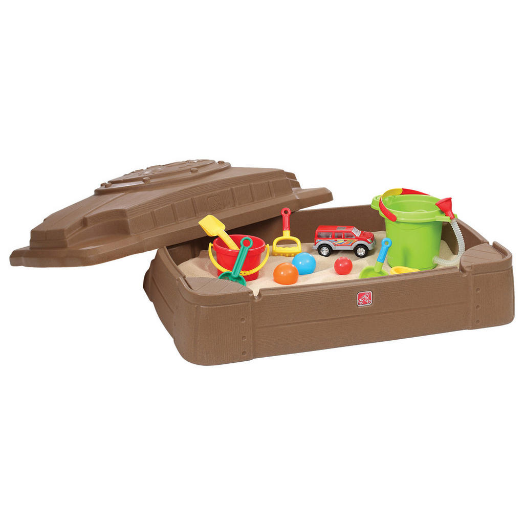 Thumbnail - Ambia Garden Sandkasten, Braun, Kunststoff, 106.68x27.9x71.1 cm, EN 71, CE, hoher Rand, Outdoor Spielzeug, Sandkästen