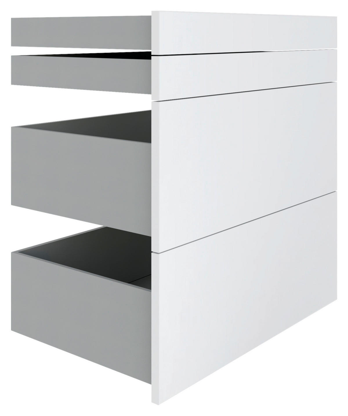 SCHUBLADENSET 90,9/82/46,8 cm   - Weiss Hochglanz, Konventionell, Holzwerkstoff (90,9/82/46,8cm) - Hom`in