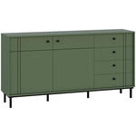 SIDEBOARD  in 160,2/81,8/37 cm  - Schwarz/Grün, MODERN, Holzwerkstoff/Kunststoff (160,2/81,8/37cm) - Carryhome