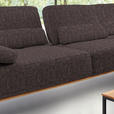 ECKSOFA in Flachgewebe Dunkelbraun  - Dunkelbraun/Schwarz, Natur, Holz/Textil (314/176cm) - Valnatura