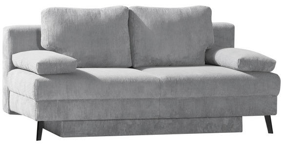 SCHLAFSOFA  in Cord Hellgrau  - Hellgrau/Schwarz, MODERN, Textil/Metall (194/91/90cm) - Novel