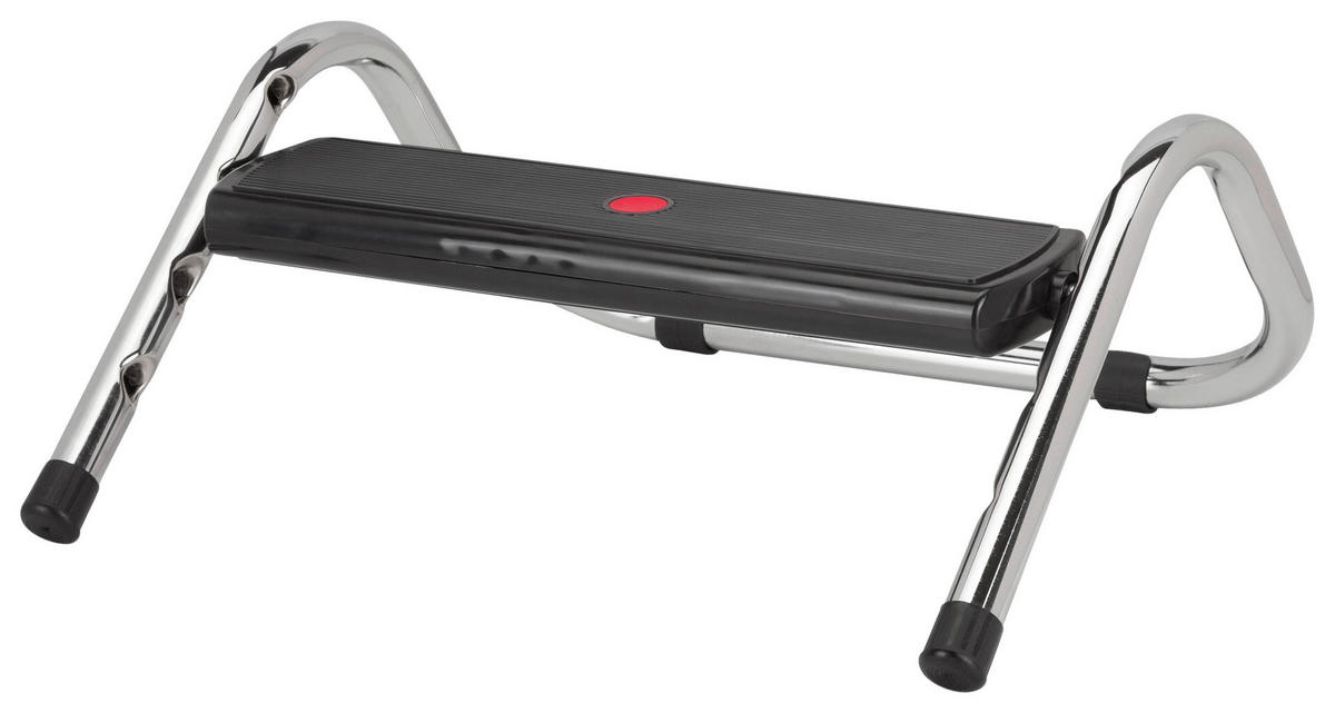 FOTSTÖD - kromfärg/svart, Basics, metall/plast (35,5/6-15/34,5cm) - MID.YOU