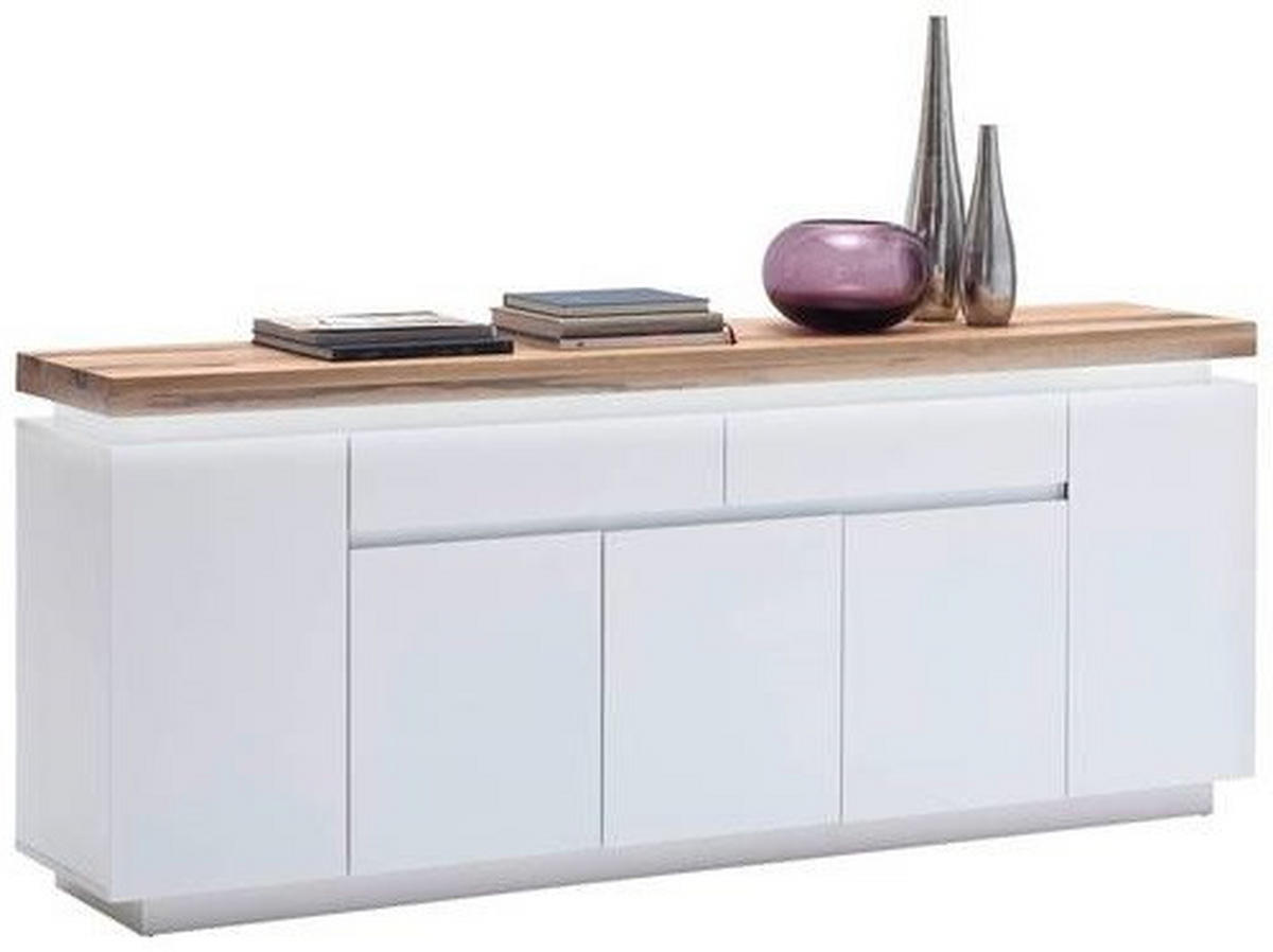 SIDEBOARD 200/81/40 cm  - vit/ekfärgad, Design, trämaterial/trä (200/81/40cm)