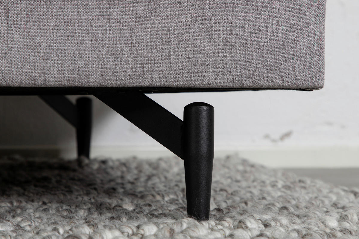 3-SITZER-SOFA Schwarz  - Schwarz/Grau, Design, Holz/Kunststoff (260/86/88cm) - Livetastic