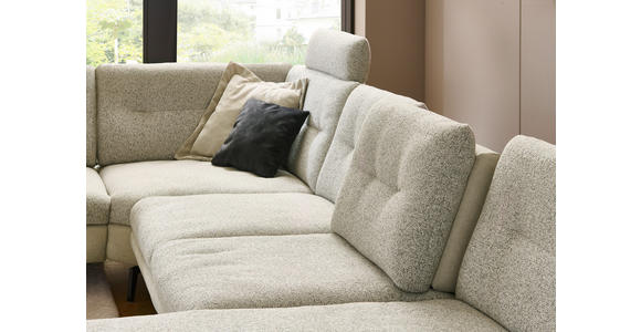 WOHNLANDSCHAFT Silberfarben, Beige Chenille  - Beige/Silberfarben, Design, Textil/Metall (243/352/190cm) - Dieter Knoll