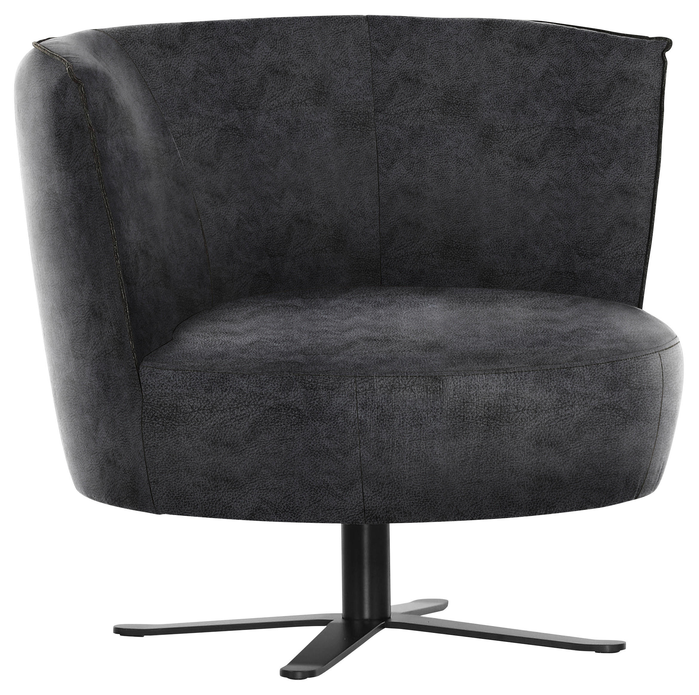 SESSEL TABALUGA Mikrofaser Anthrazit - Anthrazit/Schwarz, Design, Textil/Metall (93/80/88cm) - Carryhome