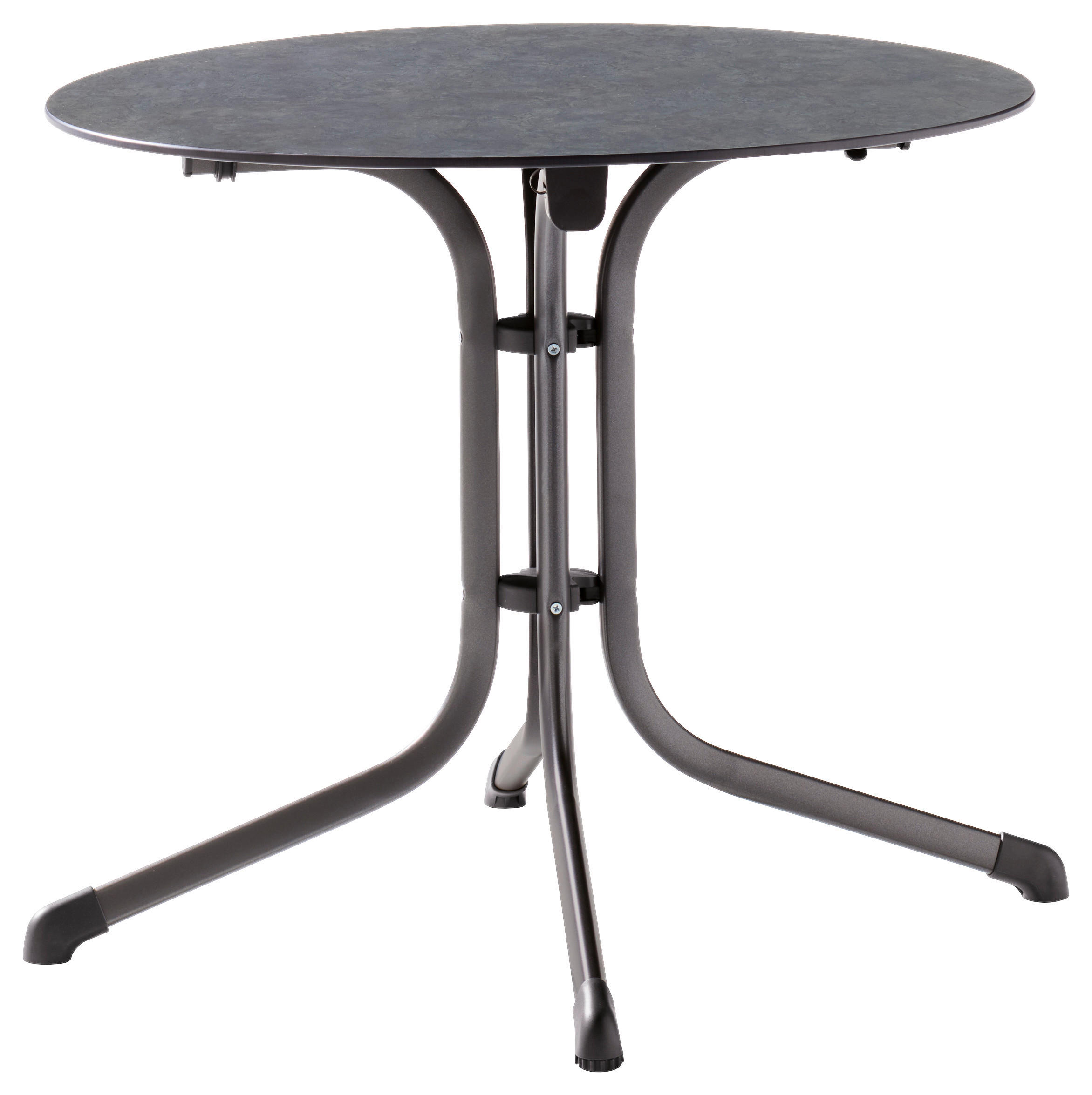 GARTENKLAPPTISCH 85/85/73 cm Metall, Kunststoff rund  - Schieferfarben/Silberfarben, Basics, Kunststoff/Metall (85/85/73cm) - Sieger