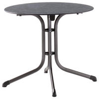 GARTENKLAPPTISCH 85/85/73 cm Metall, Kunststoff rund  - Schieferfarben/Silberfarben, Basics, Kunststoff/Metall (85/85/73cm) - Sieger