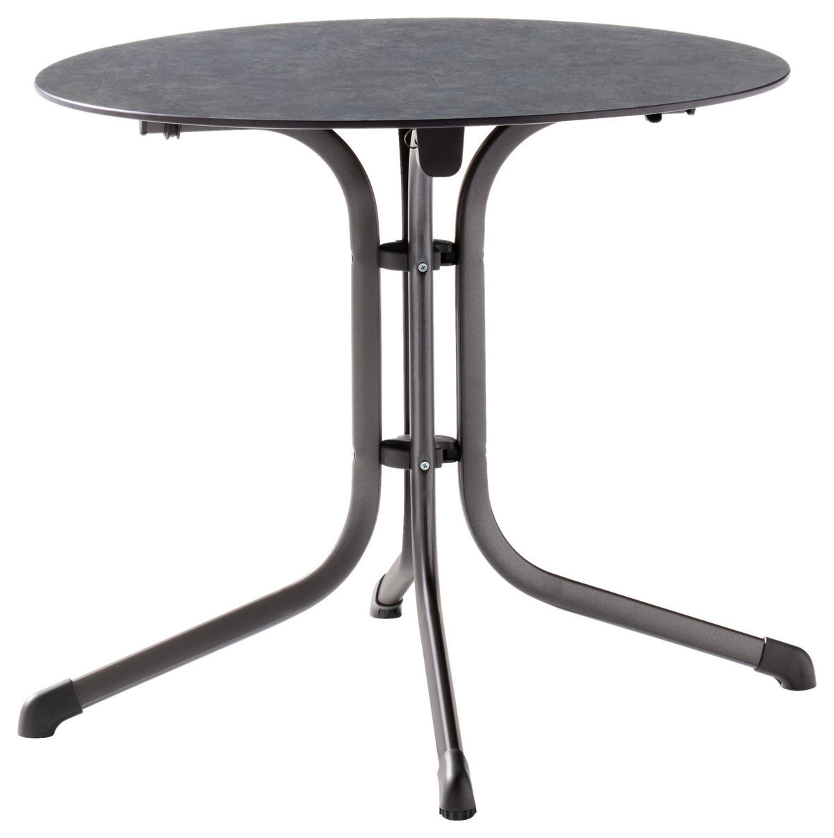 GARTENKLAPPTISCH 85/85/73 cm Metall, Kunststoff rund  - Schieferfarben/Silberfarben, Basics, Kunststoff/Metall (85/85/73cm) - Sieger