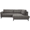 ECKSOFA in Flachgewebe, Leinenoptik Taupe  - Taupe/Schwarz, Modern, Textil/Metall (247/208cm) - Xora