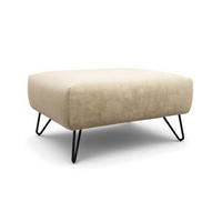 HOCKER in Textil Naturfarben  - Schwarz/Naturfarben, Design, Textil/Metall (90/70/46cm) - SENSOO