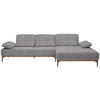 ECKSOFA  in Flachgewebe Hellgrau  314/176 cm  - Hellgrau/Schwarz, Natur, Holz/Textil (314/176cm) - Valnatura