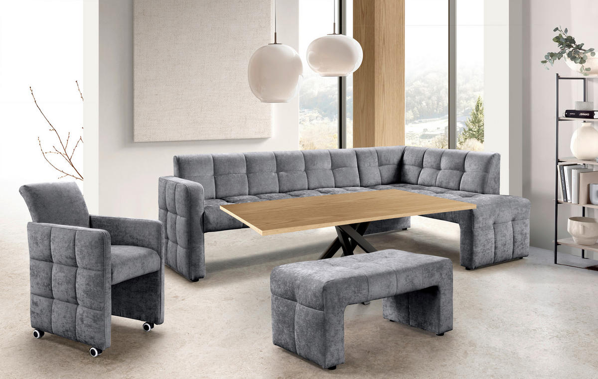 KLUPA KUTNA  antracit  drvo, tekstil, drvni materijal      - crna/antracit, Moderno, drvni materijal/drvo (245/157cm) - Livetastic