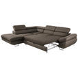 ECKSOFA in Webstoff Graubraun  - Graubraun, Design, Textil/Metall (235/280cm) - Hom`in