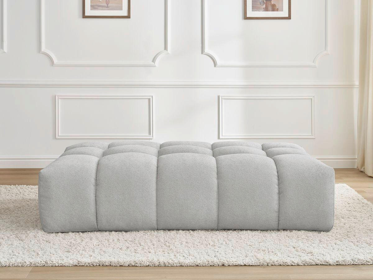 HOCKER EVEREST Struktur Hellgrau  - Hellgrau/Schwarz, MODERN, Kunststoff/Textil (166/100/40cm)