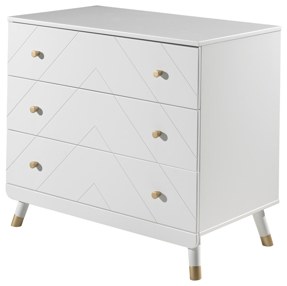 KOMMODE  in 100/89/57 cm  - Goldfarben/Weiß, MODERN, Holzwerkstoff/Kunststoff (100/89/57cm) - MID.YOU