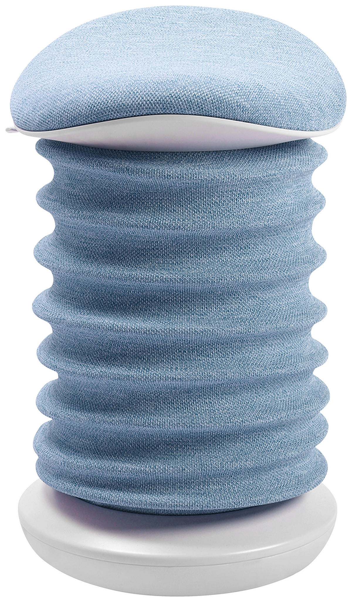 BÜROHOCKER Weiß, Hellblau  - Weiß/Hellblau, Design, Kunststoff/Textil (37,5/53-64/36cm) - Topstar