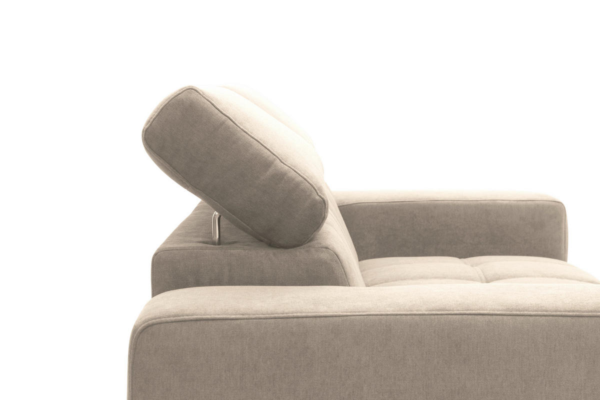 2-SITZER-SOFA TRENTO Mikrofaser Taupe  - Taupe/Dunkelgrau, MODERN, Textil/Metall (208/79/104cm) - MID.YOU