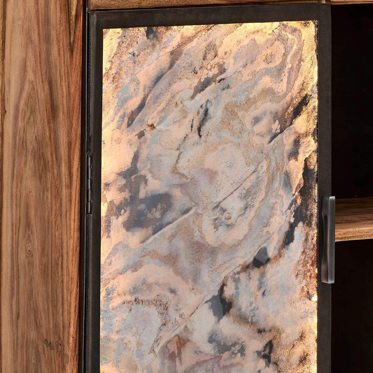 HIGHBOARD  in 90/195/40 cm  - Sheeshamfarben/Grau, KONVENTIONELL, Holz/Stein (90/195/40cm) - Livetastic