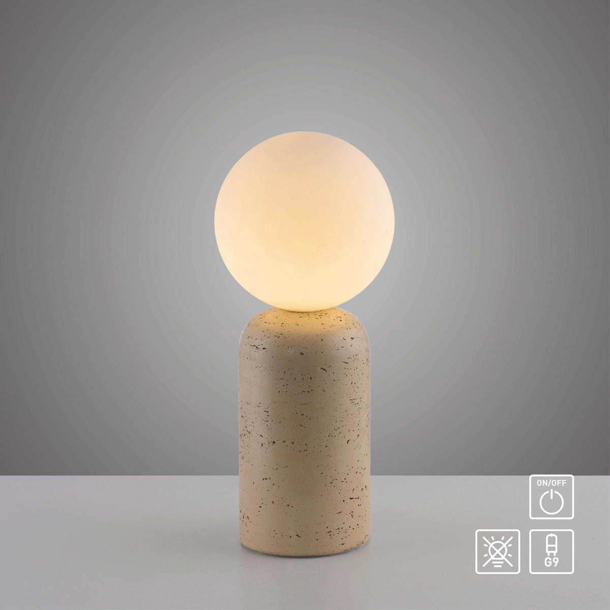 LED-TISCHLEUCHTE SW TRAVENTA 14/14/35 cm   - Creme, Design, Glas/Kunststoff (14/14/35cm) - Schöner Wohnen