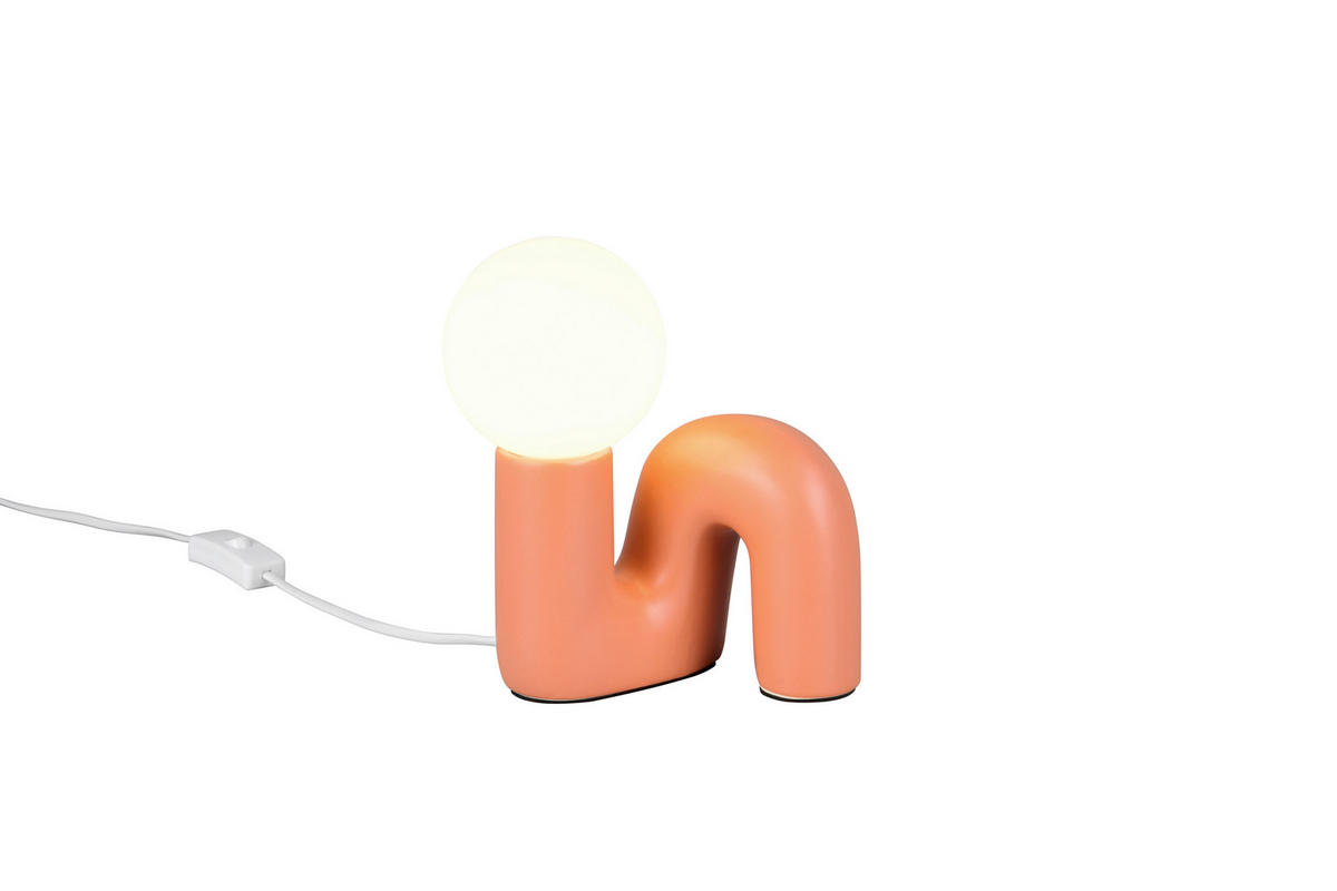 TISCHLEUCHTE Quinn 16,5/21,5/15 cm  - Orange/Weiß, Trend, Glas/Keramik (16,5/21,5/15cm)