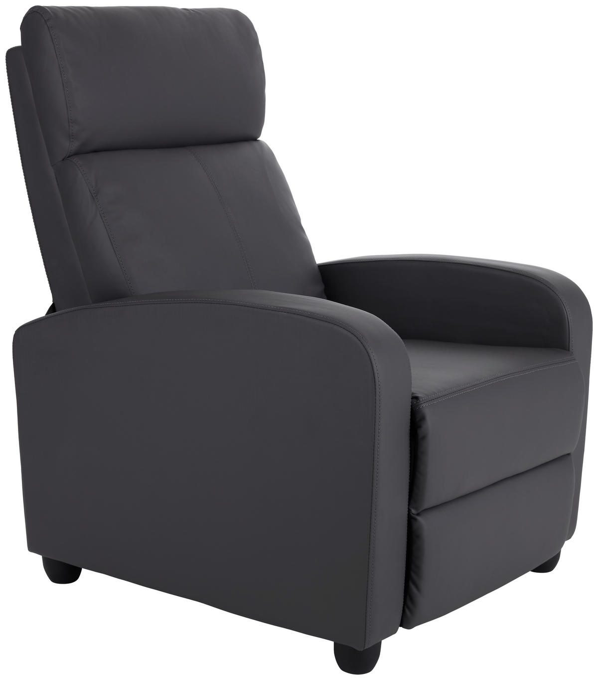 RELAXSESSEL Lederlook    - Schwarz/Grau, MODERN, Textil (69/75-100,5/87-157cm) - MID.YOU