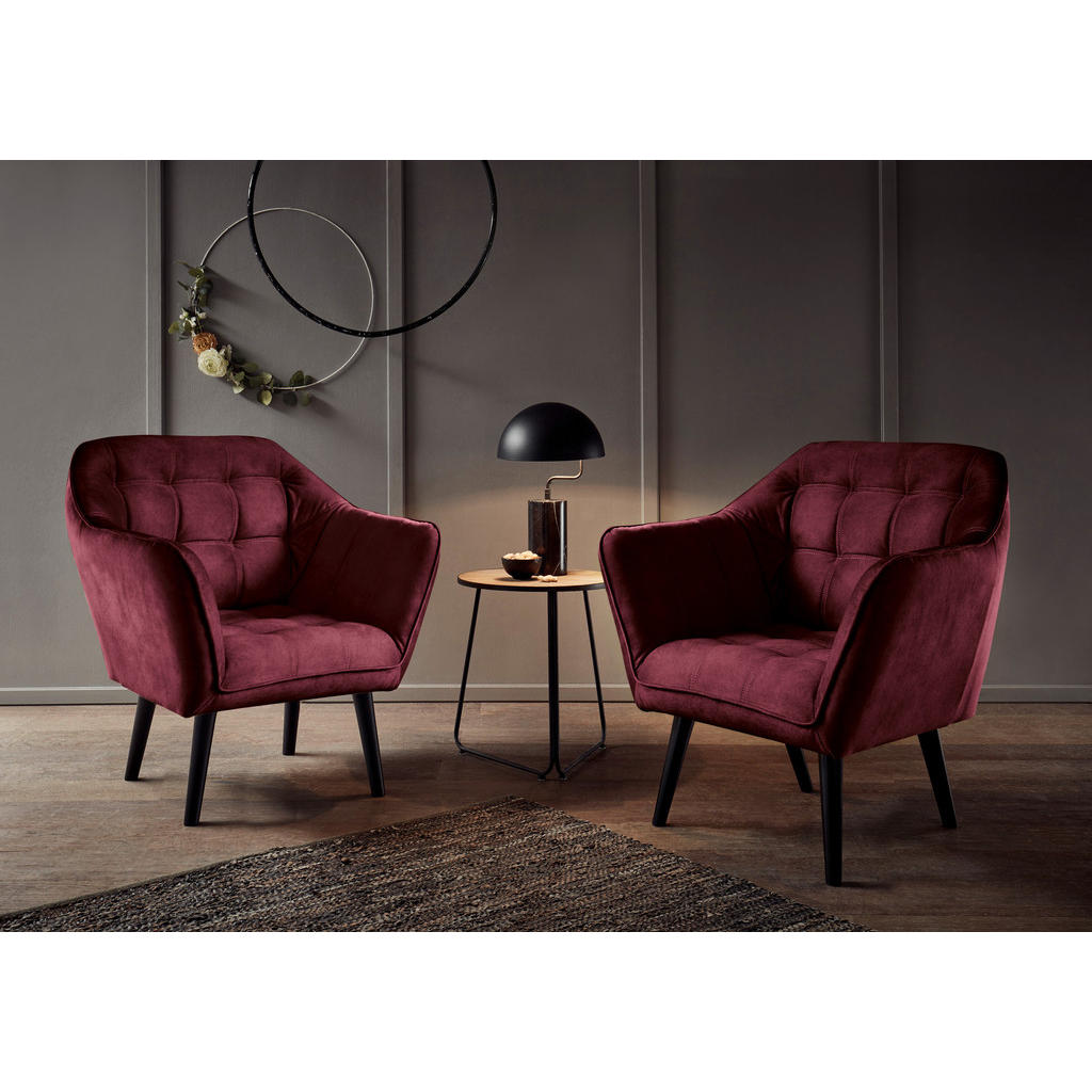 Thumbnail - Mid.you Cocktailsessel, Weinrot, Textil, 84x87x70 cm, Wohnzimmer, Sessel, Cocktailsessel