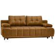 SCHLAFSOFA in Webstoff Honig  - Schwarz/Honig, Design, Holz/Textil (206/77-87/102cm) - Novel