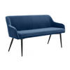 SITZBANK 160/85/61 cm Samt Blau Metall  - Blau/Schwarz, MODERN, Textil/Metall (160/85/61cm) - Livetastic