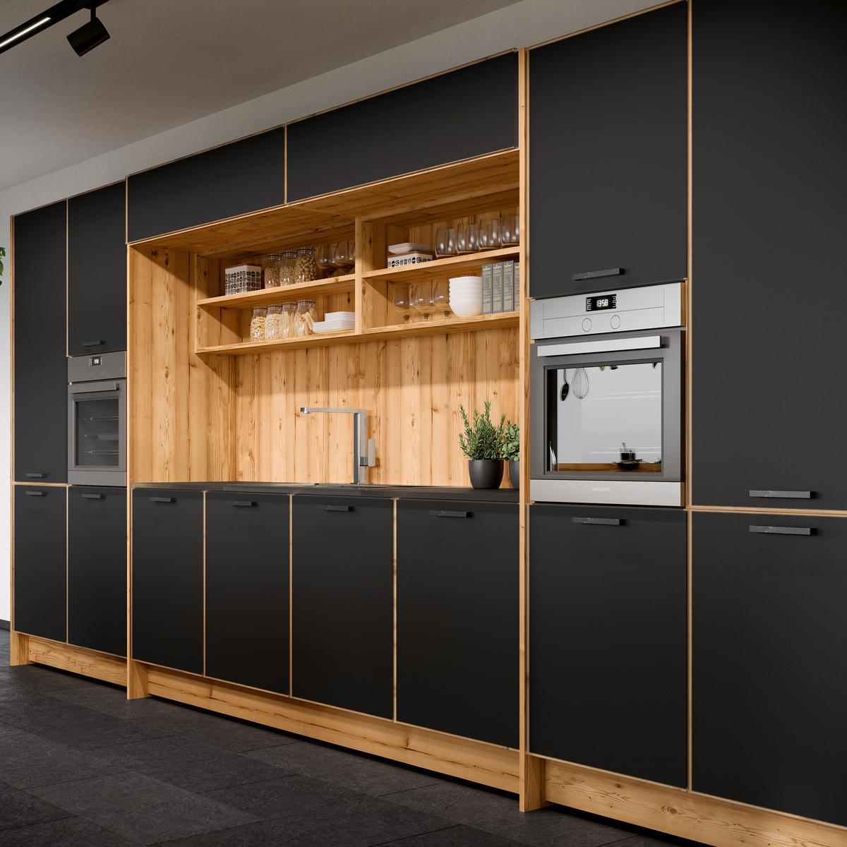 EINBAUKÜCHE EDITION 150  - Basics, Holz - OSTER