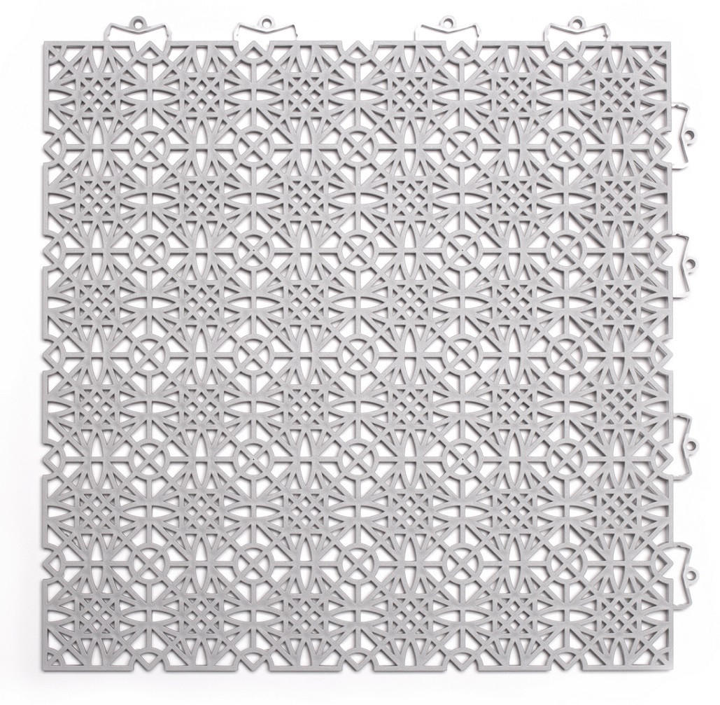 TERRASSENFLIESE 7 Stück  - Hellgrau, Basics, Kunststoff (38/38/1cm) - Ambia Garden
