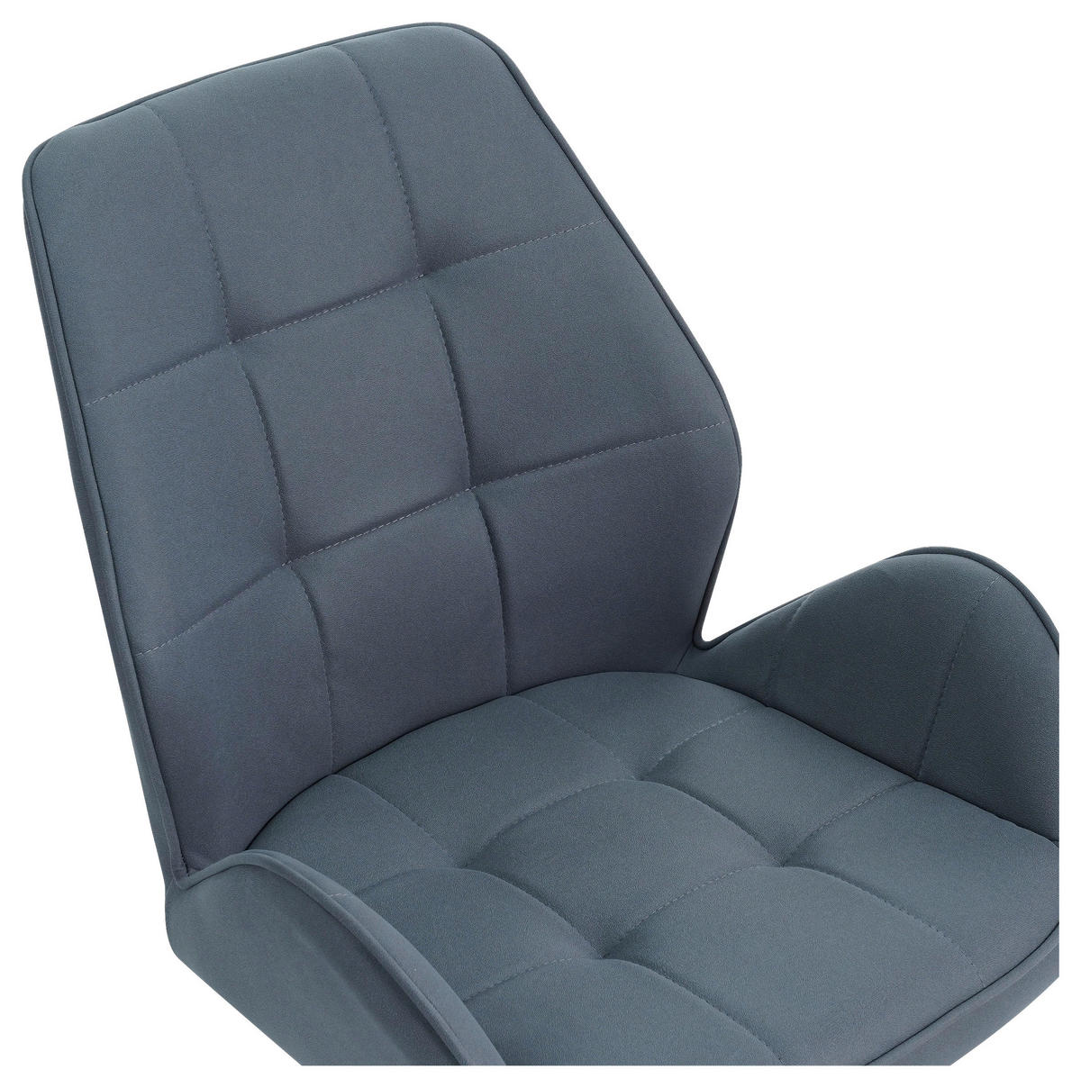 ARMLEHNSTUHL  in Eisen Mikrofaser  - Blau/Schwarz, MODERN, Textil/Metall (60/91/62cm) - MID.YOU