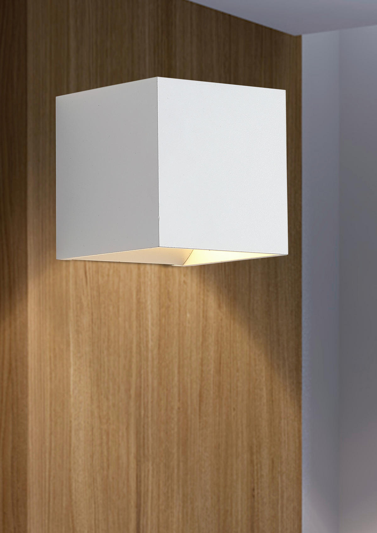 WANDLEUCHTE Newton 9,7/9,7 cm  - Weiß, Design, Metall (9,7/9,7cm)