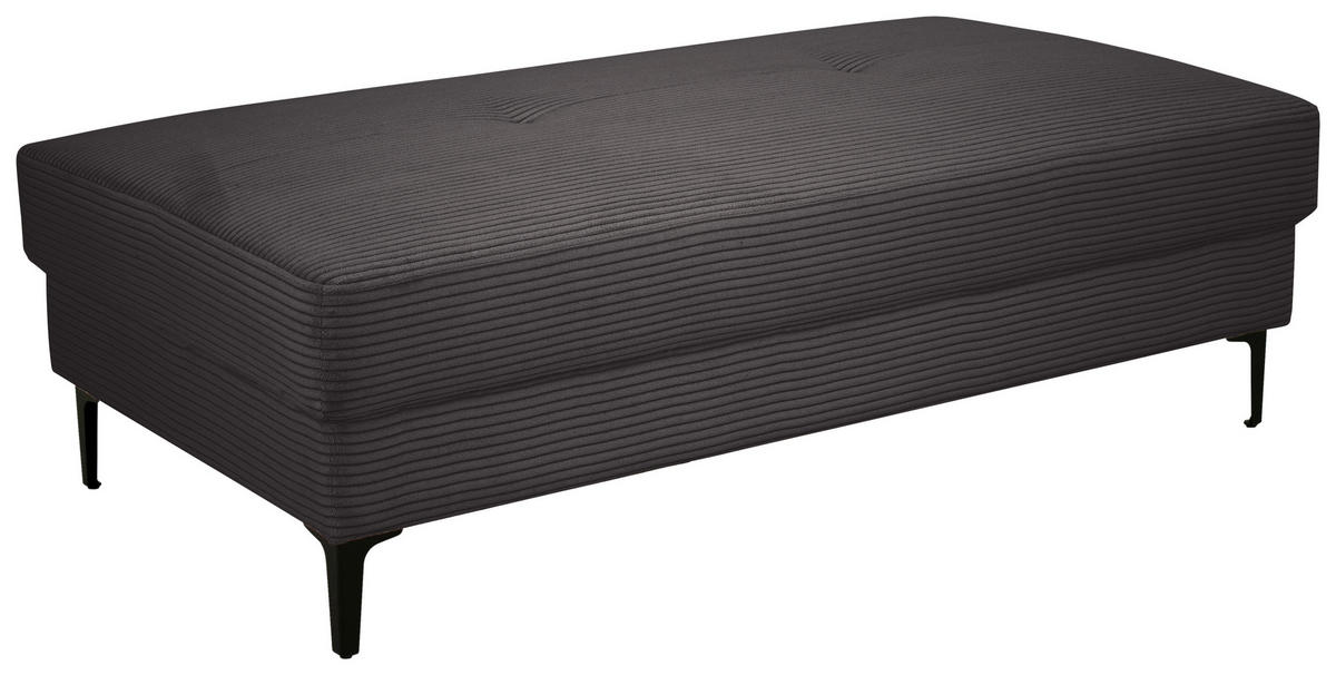 HOCKER Cord Dunkelgrau  - Dunkelgrau/Schwarz, Design, Textil/Metall (140/45/80cm) - Xora