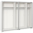 SCHWEBETÜRENSCHRANK  in Weiß  - Edelstahlfarben/Weiß, Design, Glas/Holzwerkstoff (253/215/65cm) - Carryhome