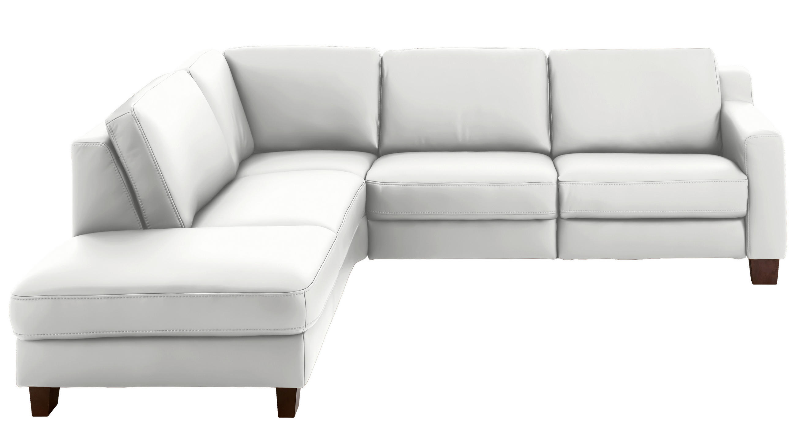 ECKSOFA in Echtleder Hellgrau  - Eichefarben/Hellgrau, Design, Leder/Holz (235/259cm) - Valdera