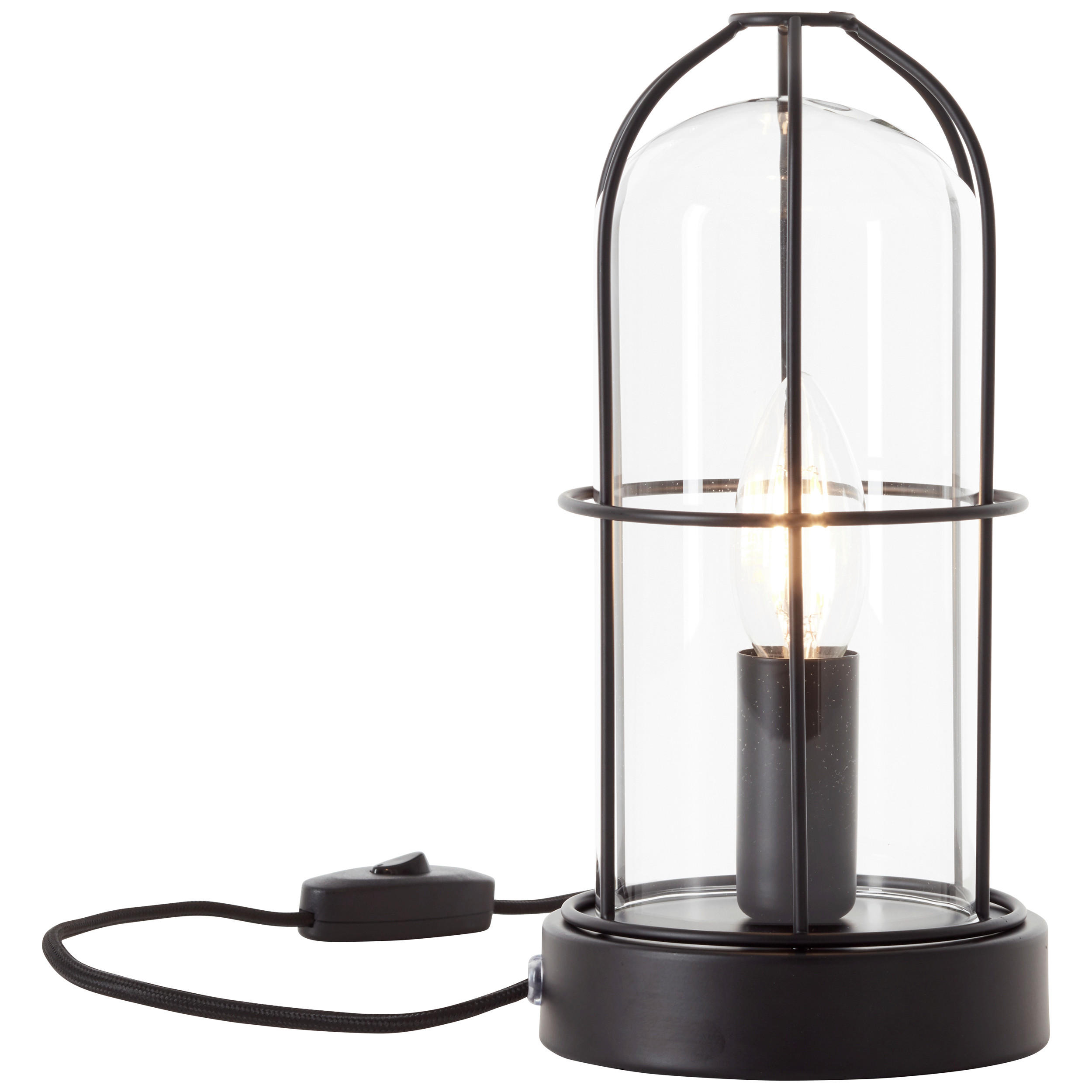 TISCHLEUCHTE 12,5/25 cm   - Schwarz, LIFESTYLE, Glas/Metall (12,5/25cm) - Brilliant