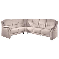 ECKSOFA  in Mikrofaser Rosa  223/275 cm  - Beige/Alufarben, KONVENTIONELL, Textil/Metall (223/275cm) - Beldomo Comfort
