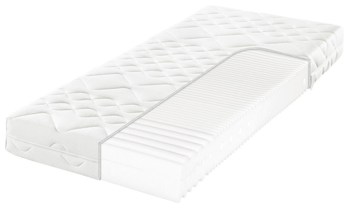 KALTSCHAUMMATRATZE 90/200 cm Höhe ca. 19 cm  - Weiss, Basics, Textil (90/200cm) - FAN