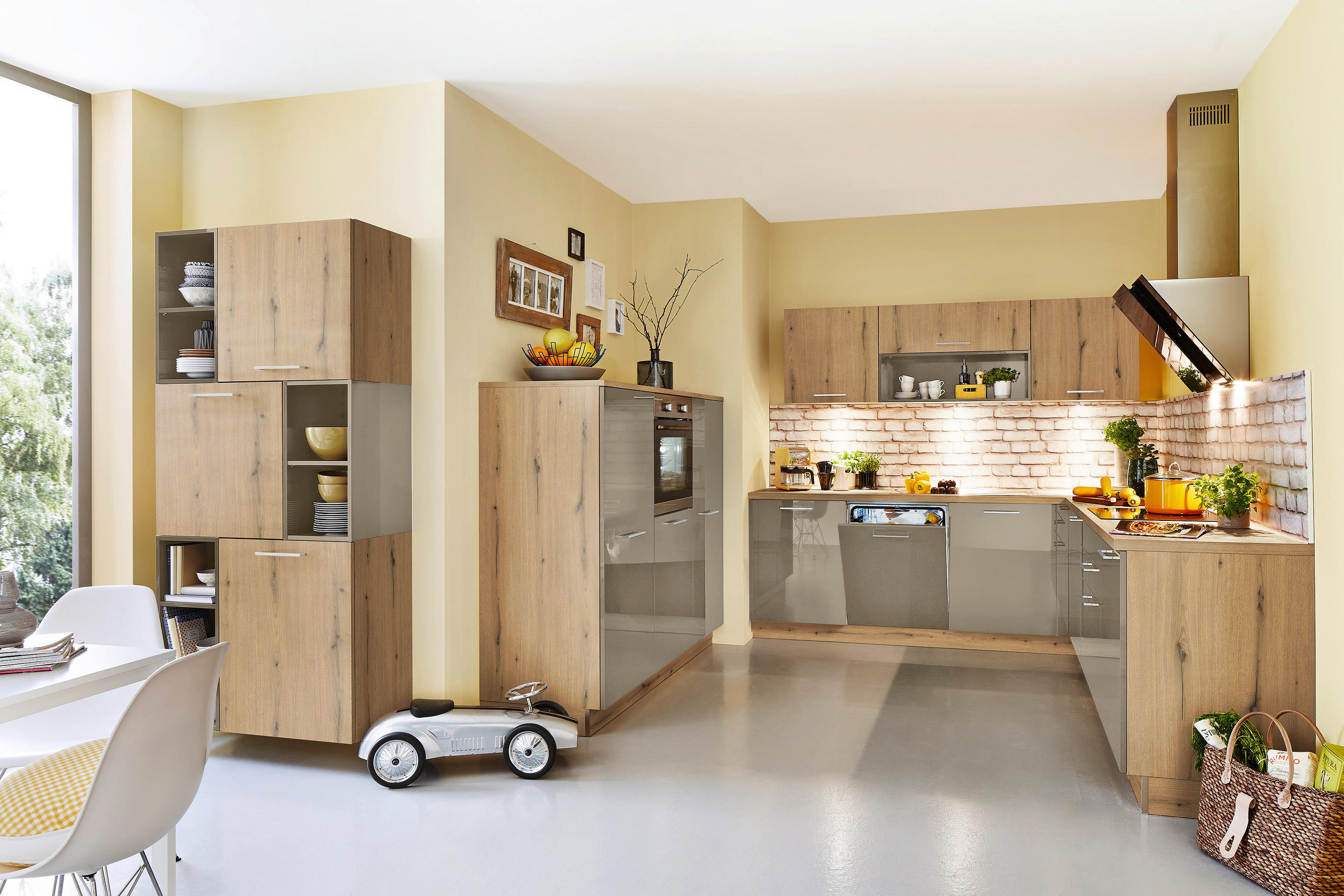 EINBAUKÜCHE LUX  - Eichefarben/Beige, Design, Holzwerkstoff - Nolte Küchen