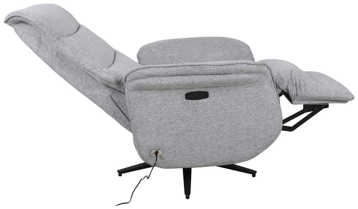 RELAXSESSEL Webstoff    - Schwarz/Grau, KONVENTIONELL, Textil/Metall (71/108-73/89-162cm) - Cantus