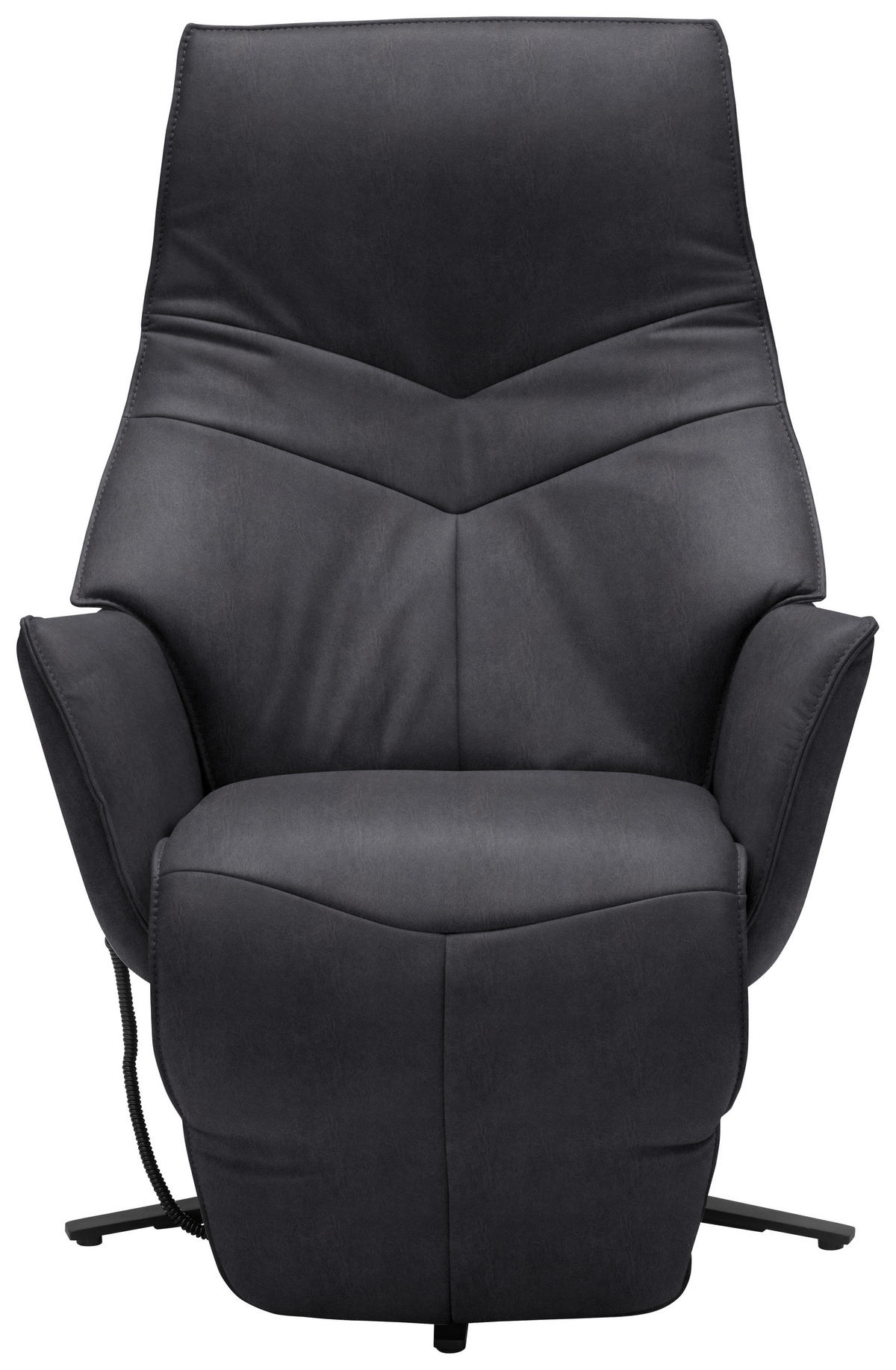 RELAXSESSEL Lederlook Kopfteilverstellung, Fußteilverstellung    - Anthrazit, Design, Textil/Metall (74/113/84cm) - Himolla