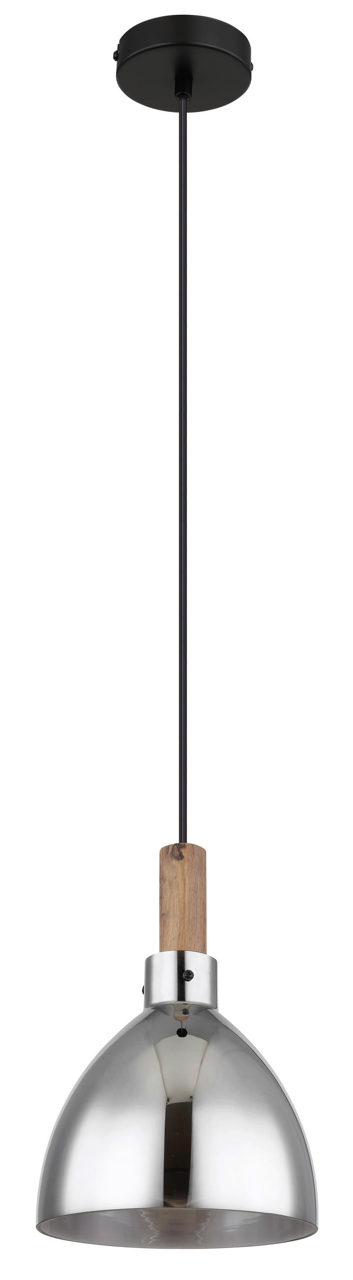 HÄNGELEUCHTE 20/120 cm    - Schwarz, Design, Glas/Holzwerkstoff (20/120cm) - Globo