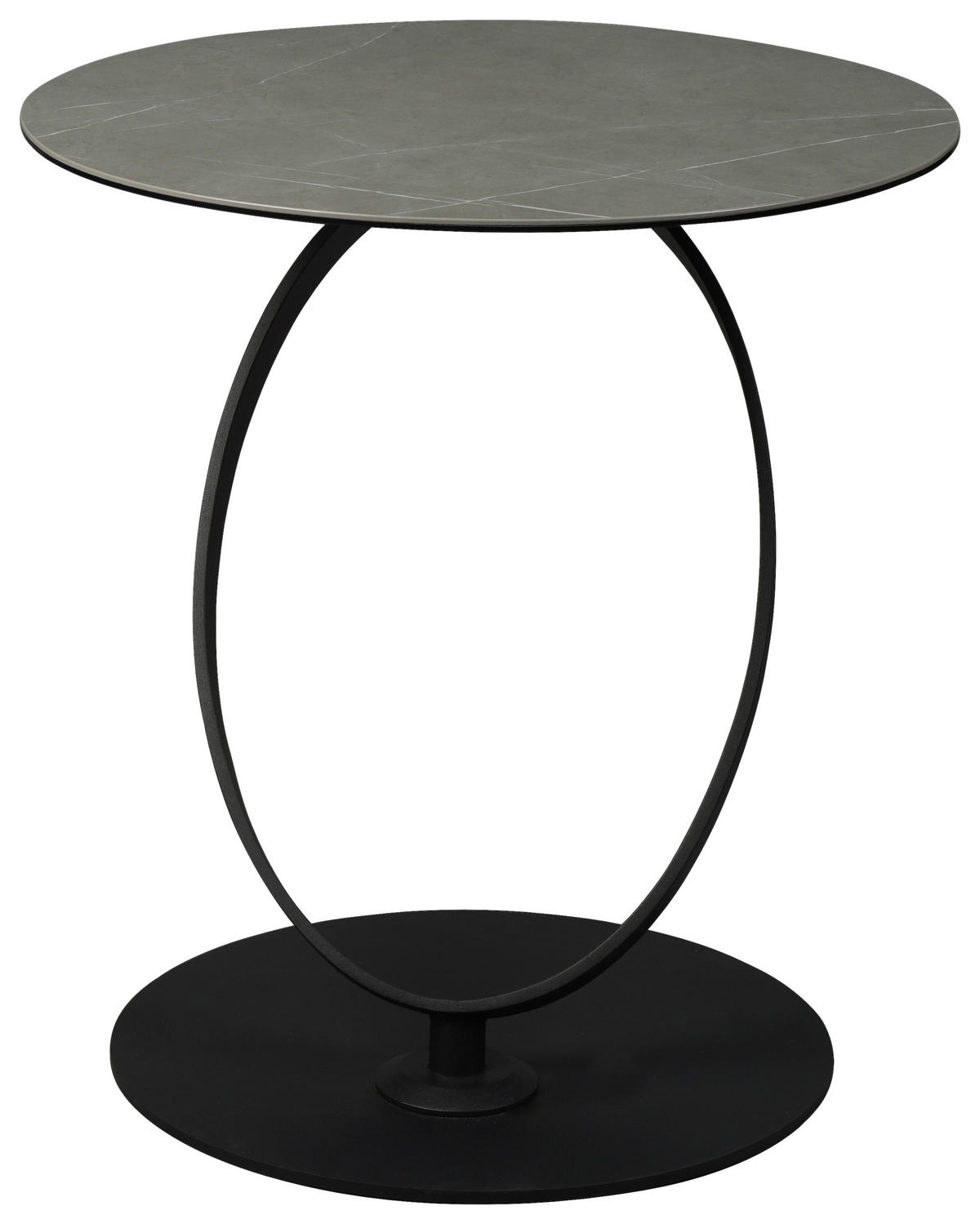 BEISTELLTISCH 50/50/54 cm Grau, Schwarz rund  - Schwarz/Grau, Design, Glas/Keramik (50/50/54cm) - Dieter Knoll