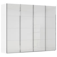 SCHWEBETÜRENSCHRANK in Weiß  - Chromfarben/Weiß, Design, Glas/Holzwerkstoff (271/235/68cm) - Novel