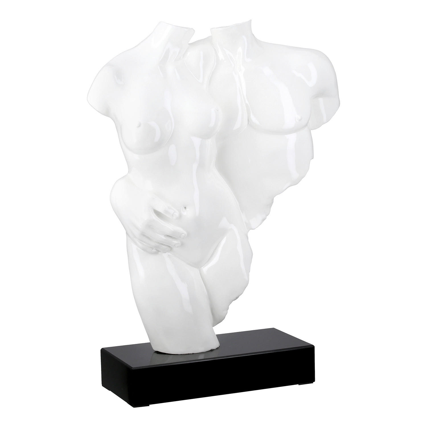 XXXLutz Skulptur Coppia Schwarz, Weiß 35x49x12 cm