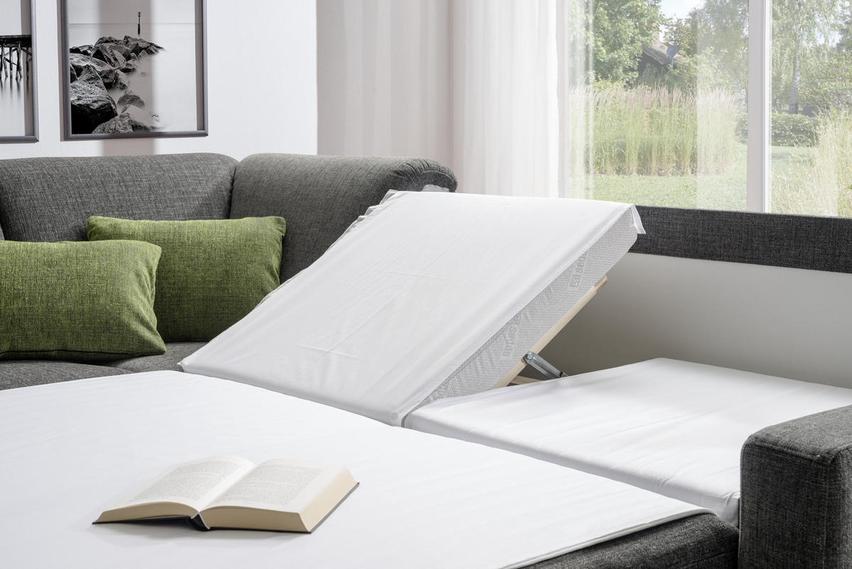 WOHNLANDSCHAFT in Chenille Anthrazit  - Anthrazit/Alufarben, KONVENTIONELL, Textil (158/323/237cm) - Sedda