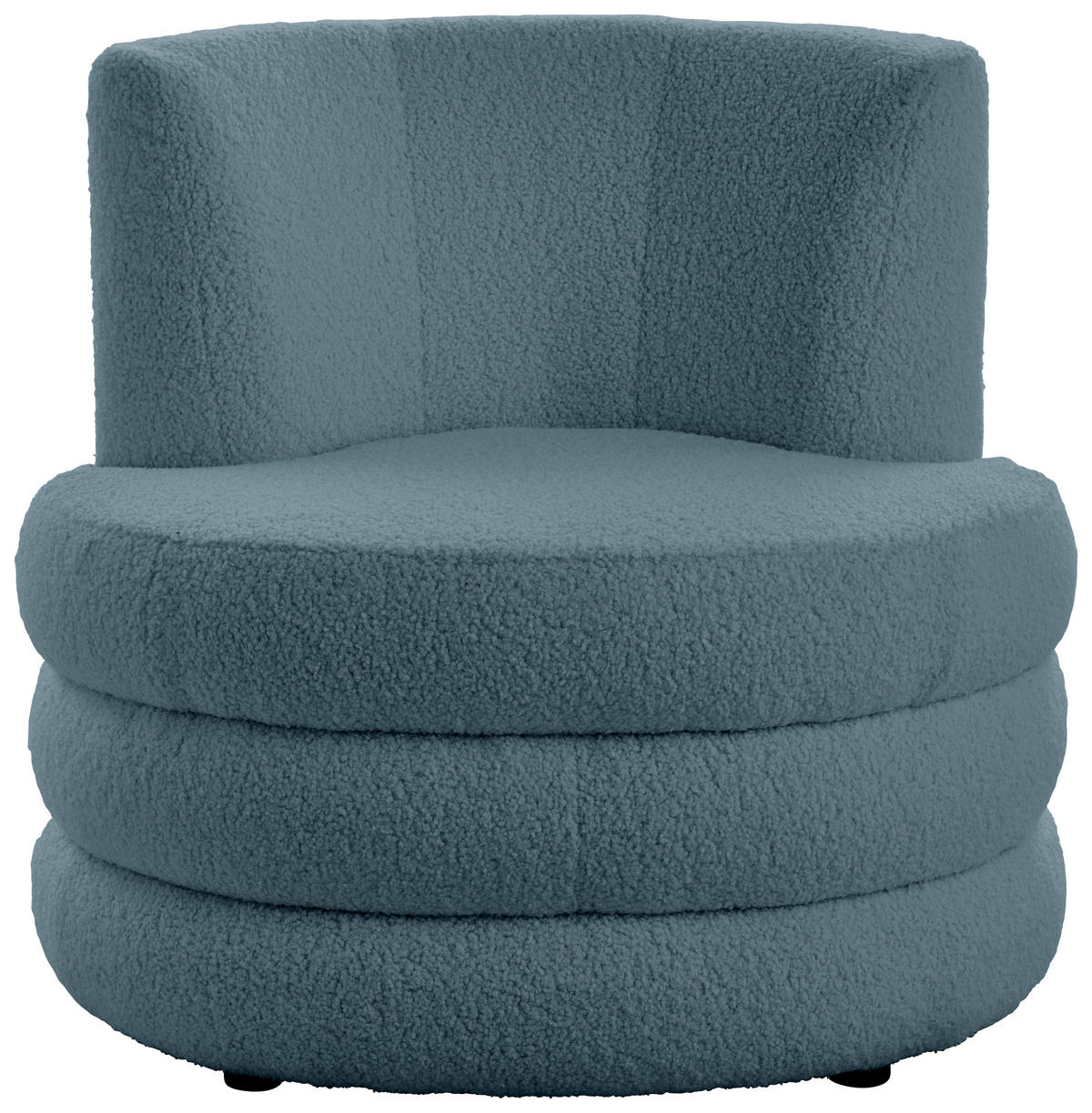 DESIGNSESSEL Flachgewebe, Teddystoff Blau    - Blau/Edelstahlfarben, Trend, Textil/Metall (90/82/85cm) - Livetastic