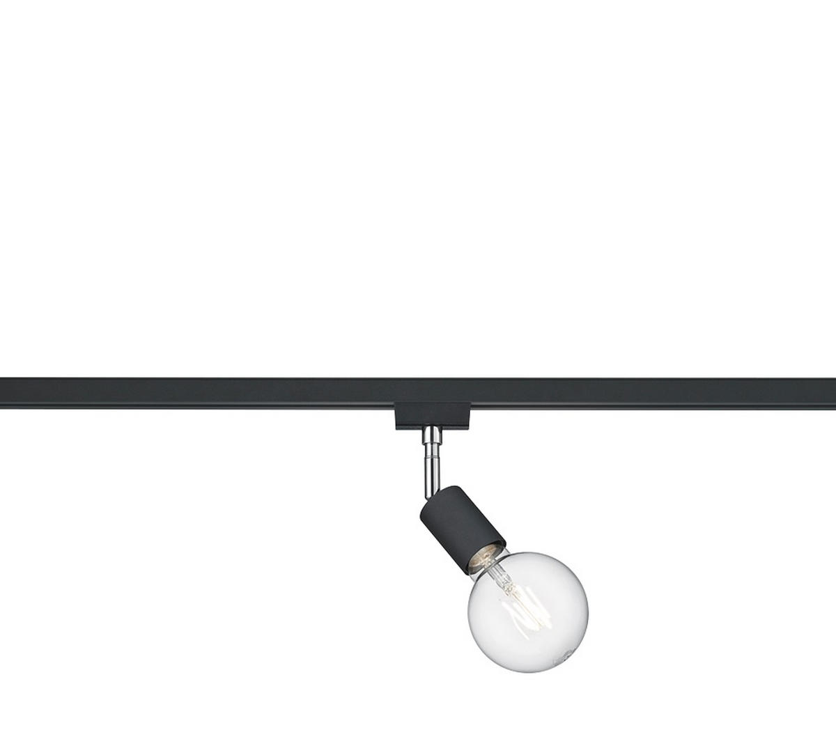 SCHIENENSYSTEM-STRAHLER - Chromfarben/Schwarz, Basics, Textil/Metall (4/13cm) - Trio Leuchten